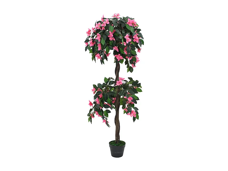 Pianta di rododendro artificiale con vaso 155 cm verde e rosa