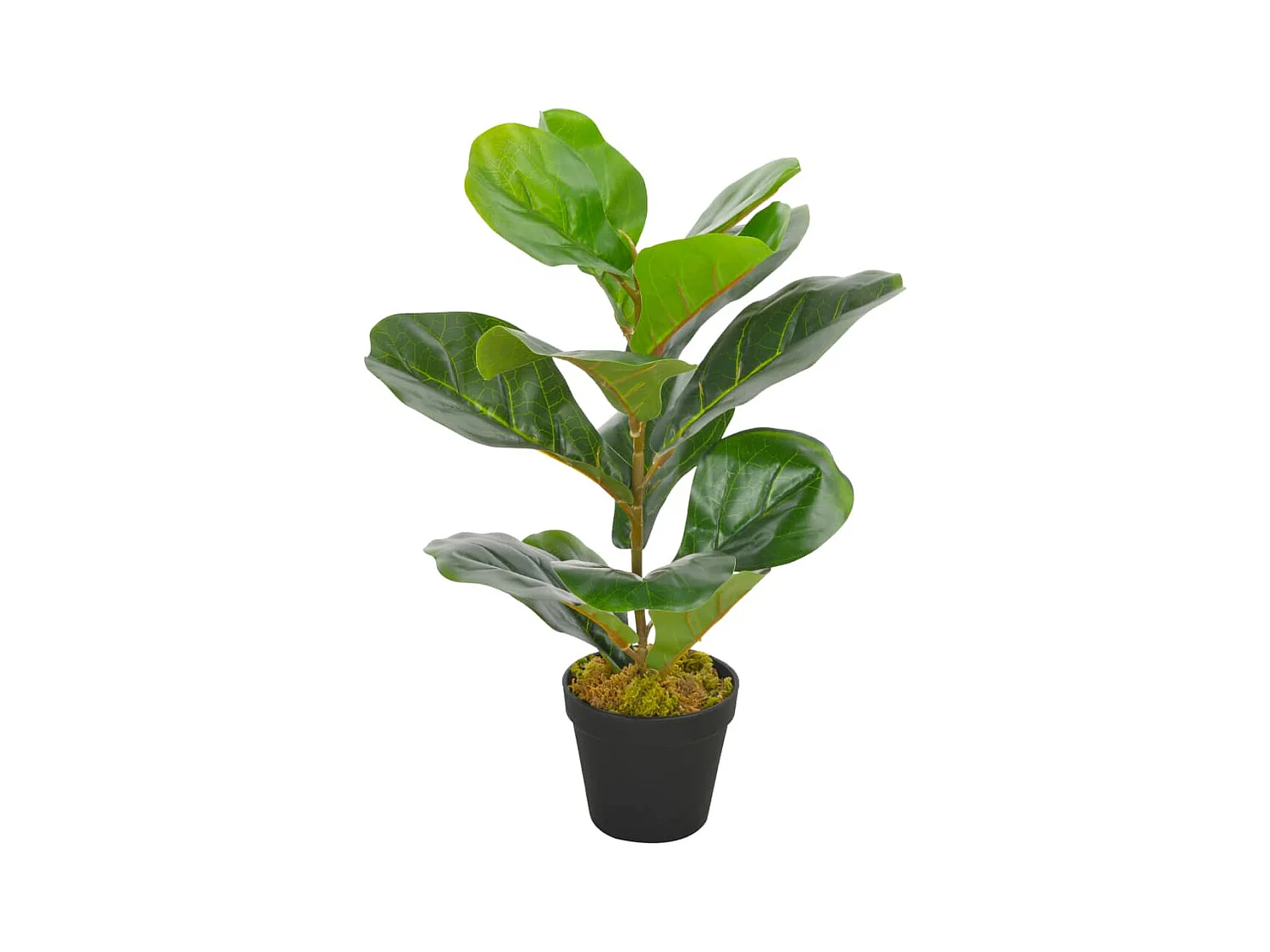 Pianta artificiale con vaso di foglie di fico verde 45 cm