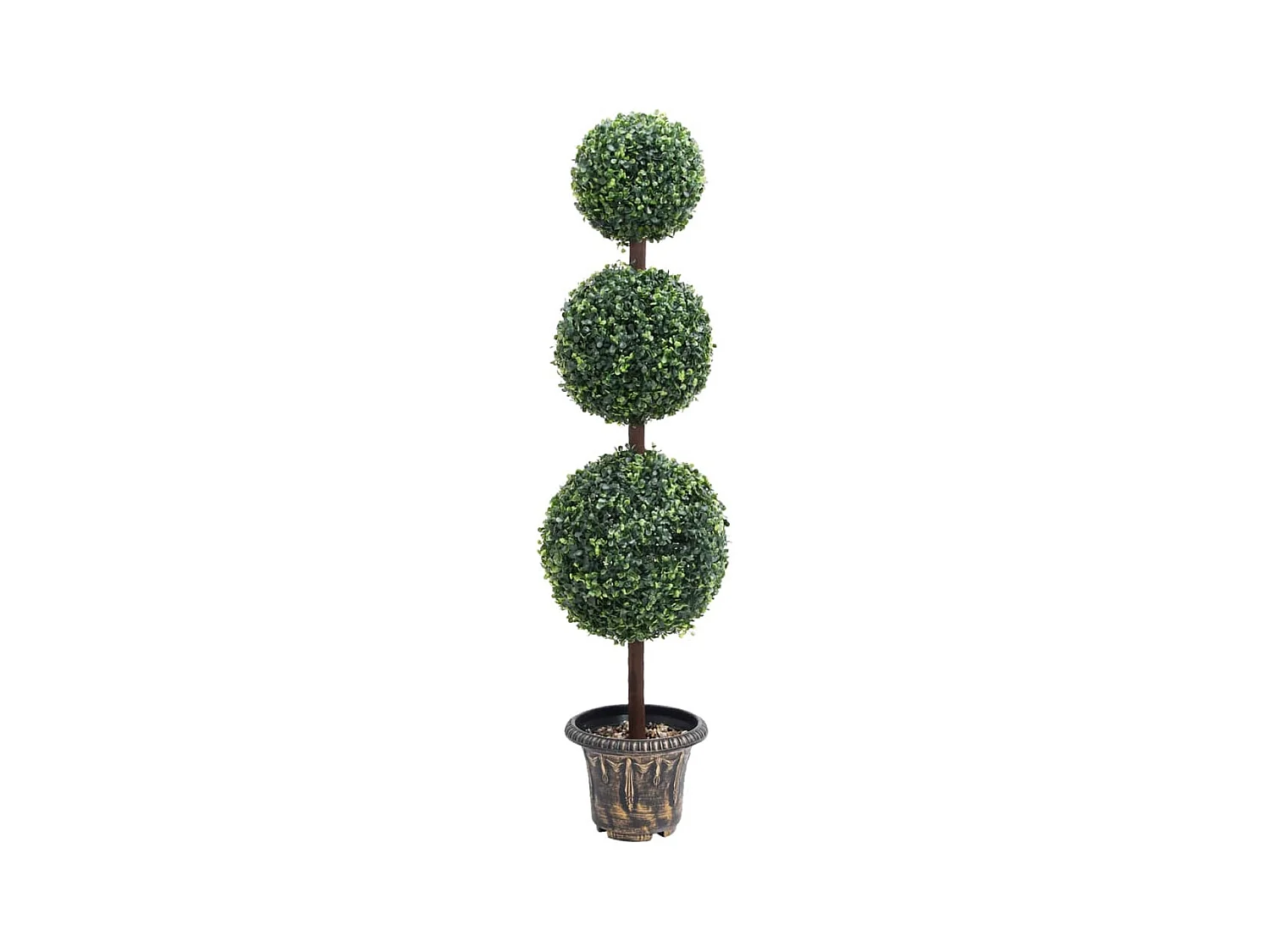 Plante de buis artificiel avec pot Forme de boule Vert 118 cm