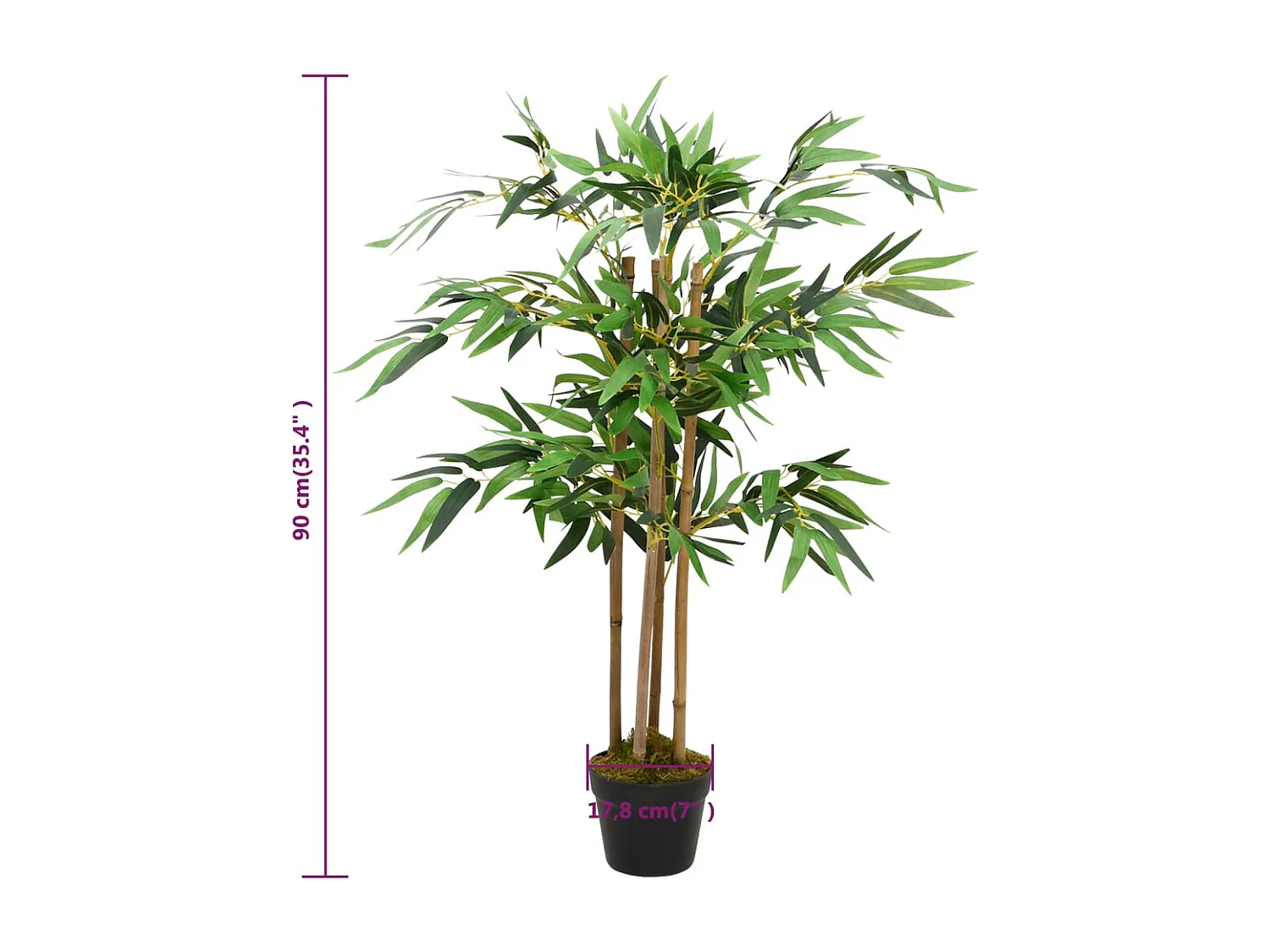 Kunstpflanze mit Topf Bamboo Twiggy 90 cm