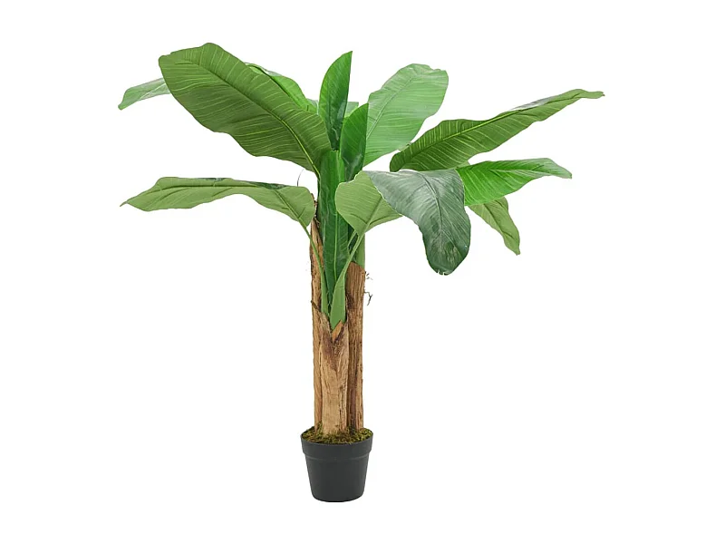 Banano artificiale 9 foglie 120 cm verde