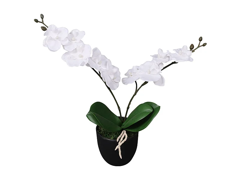 Plante artificielle avec pot Orchidée 30 cm Blanc