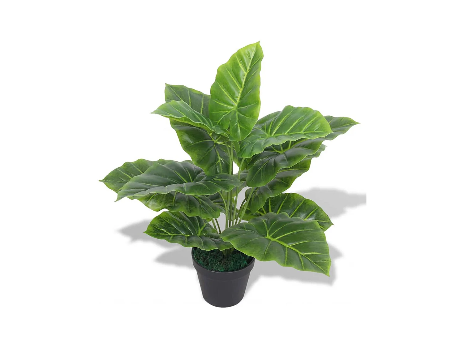 Pianta di taro artificiale con vaso 45 cm verde