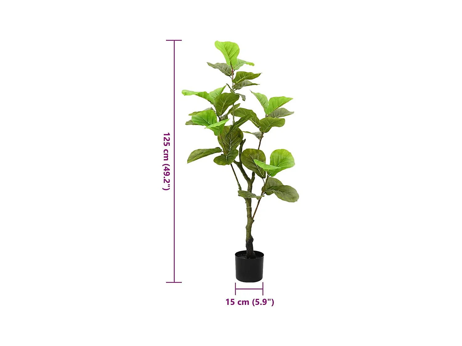 Ficus artificiel 30 feuilles 125 cm vert
