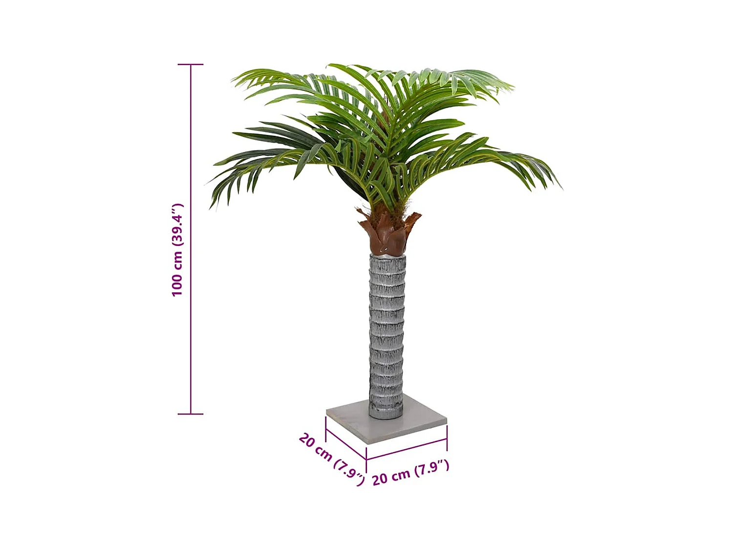 Palma artificiale 6 foglie 100 cm verde