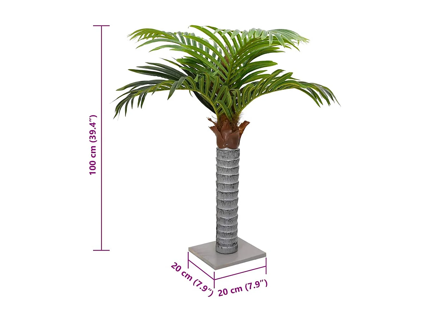 Kunstpalm 6 bladeren 100 cm groen