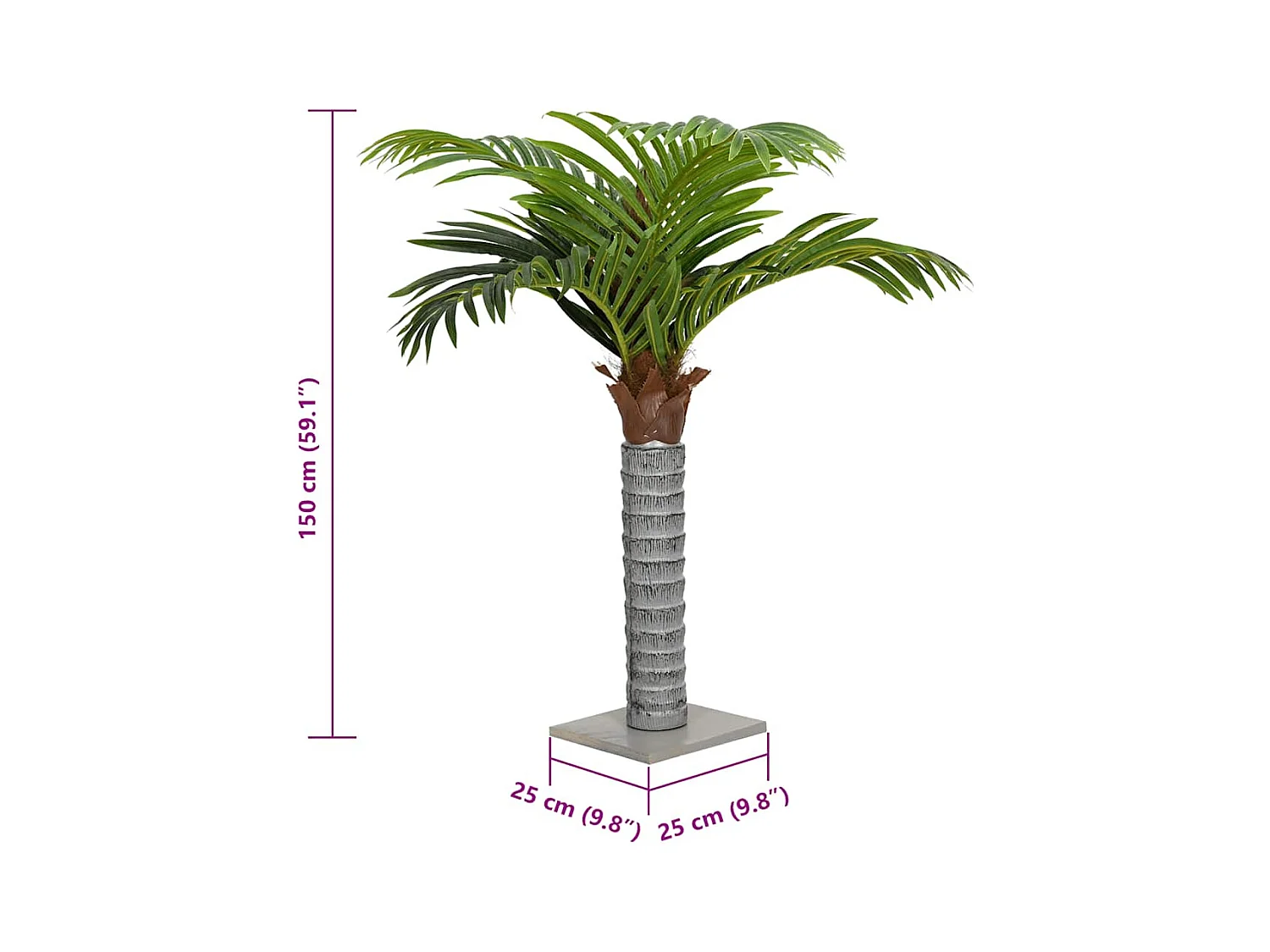 Palmier artificiel 12 feuilles 150 cm vert
