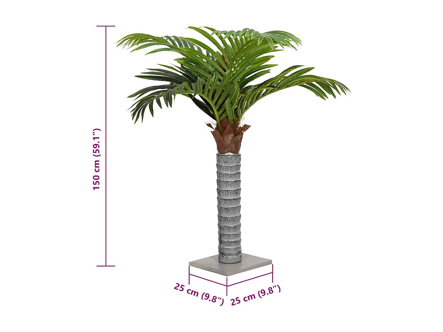 Künstliche Palme 12 Blätter 150 cm grün