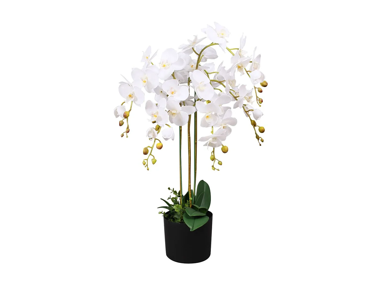 Plante artificielle avec pot Orchidée 75 cm Blanc