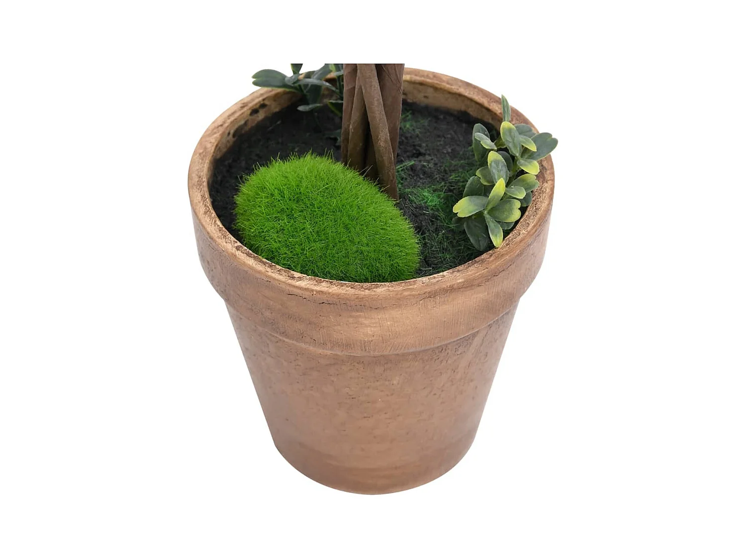 Piante di bosso artificiali 2 pezzi con vasi a sfera verde 33 cm