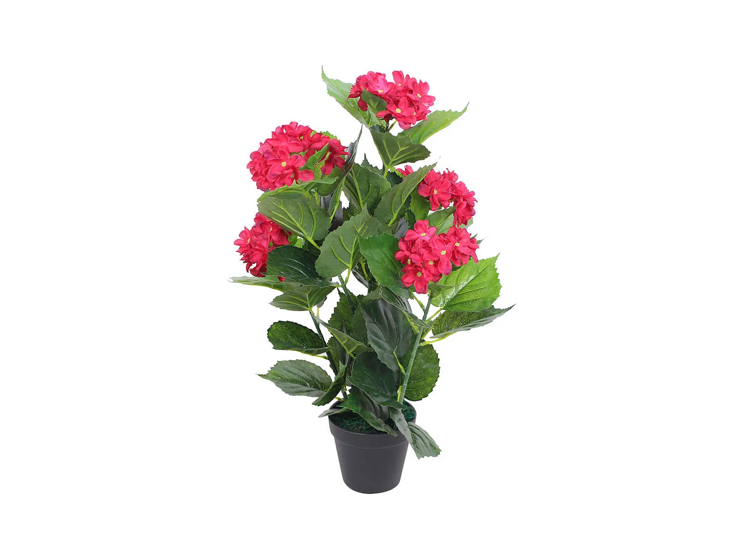 Pianta di ortensia artificiale con vaso da 60 cm rosso