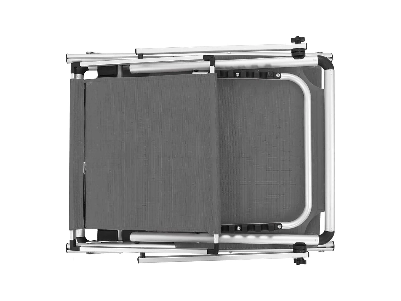 Opvouwbare ligstoel met aluminium dak en grijs textileen