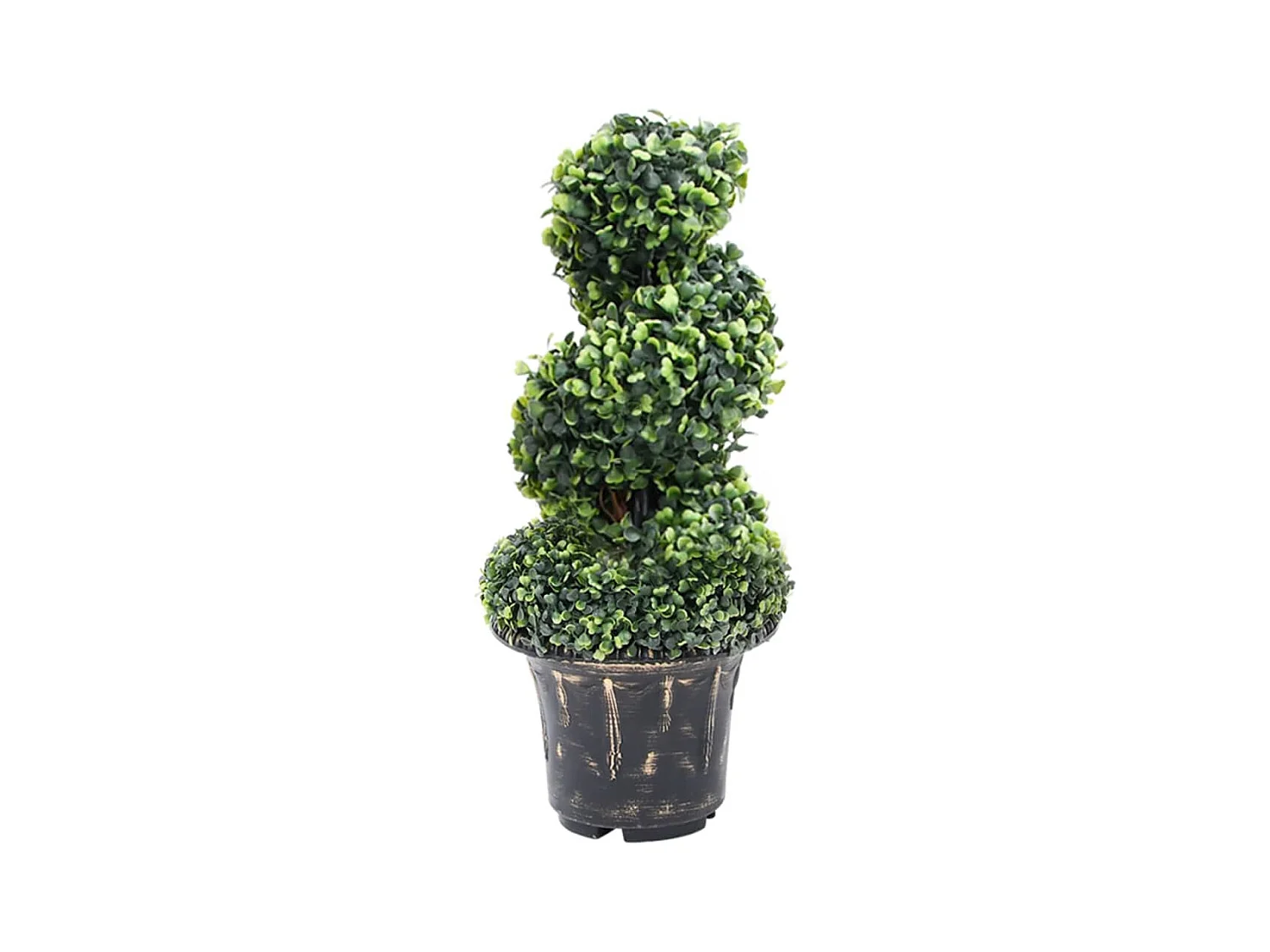 Plante de buis artificiel en spirale avec pot Vert 59 cm