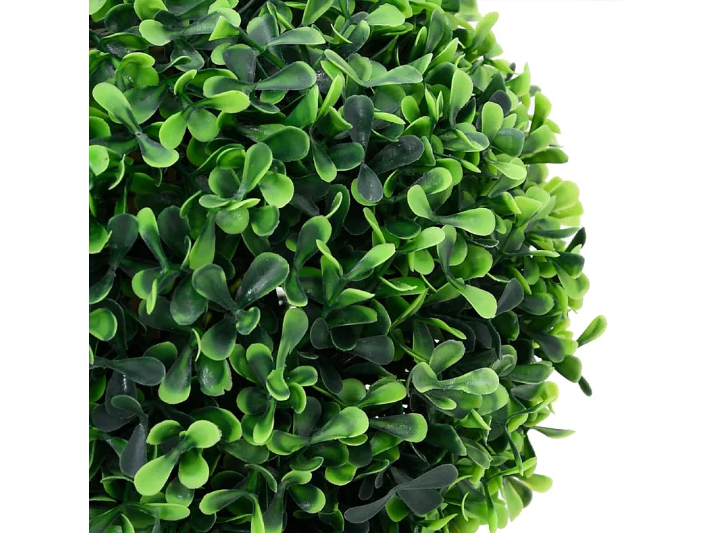 Piante di bosso artificiali 2 pezzi con vasi a sfera verde 32 cm