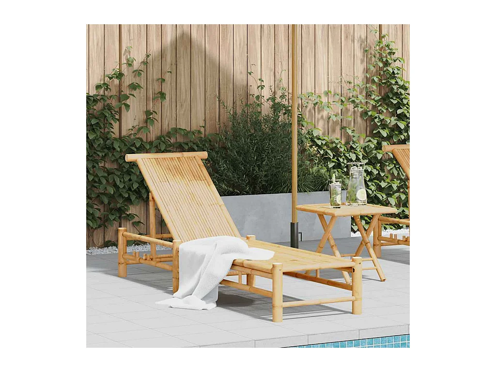 Chaise longue in bambù 55x199x30 cm