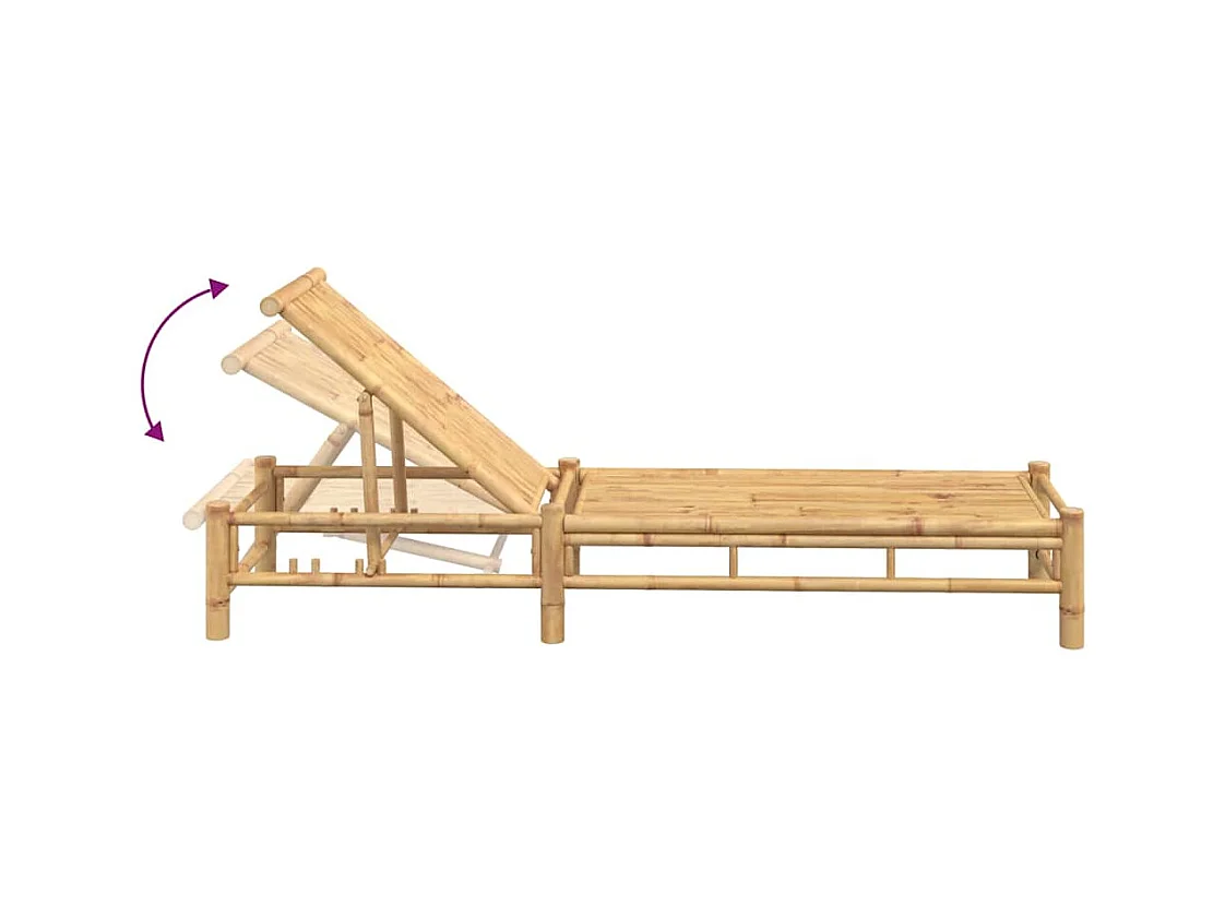 Chaise longue in bambù 55x199x30 cm