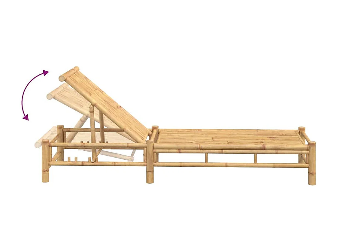 Chaise longue 55x199x30 cm bambou