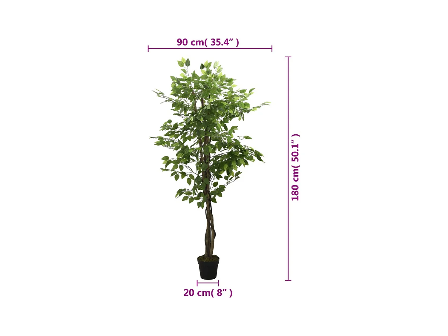 Ficus artificiale 1008 foglie 180 cm verde