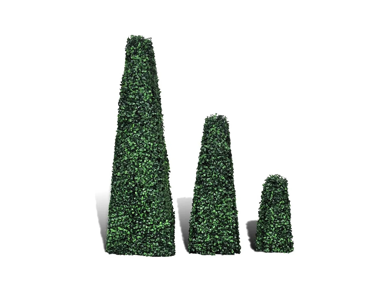 Set di 3 bossi artificiali a forma di piramide