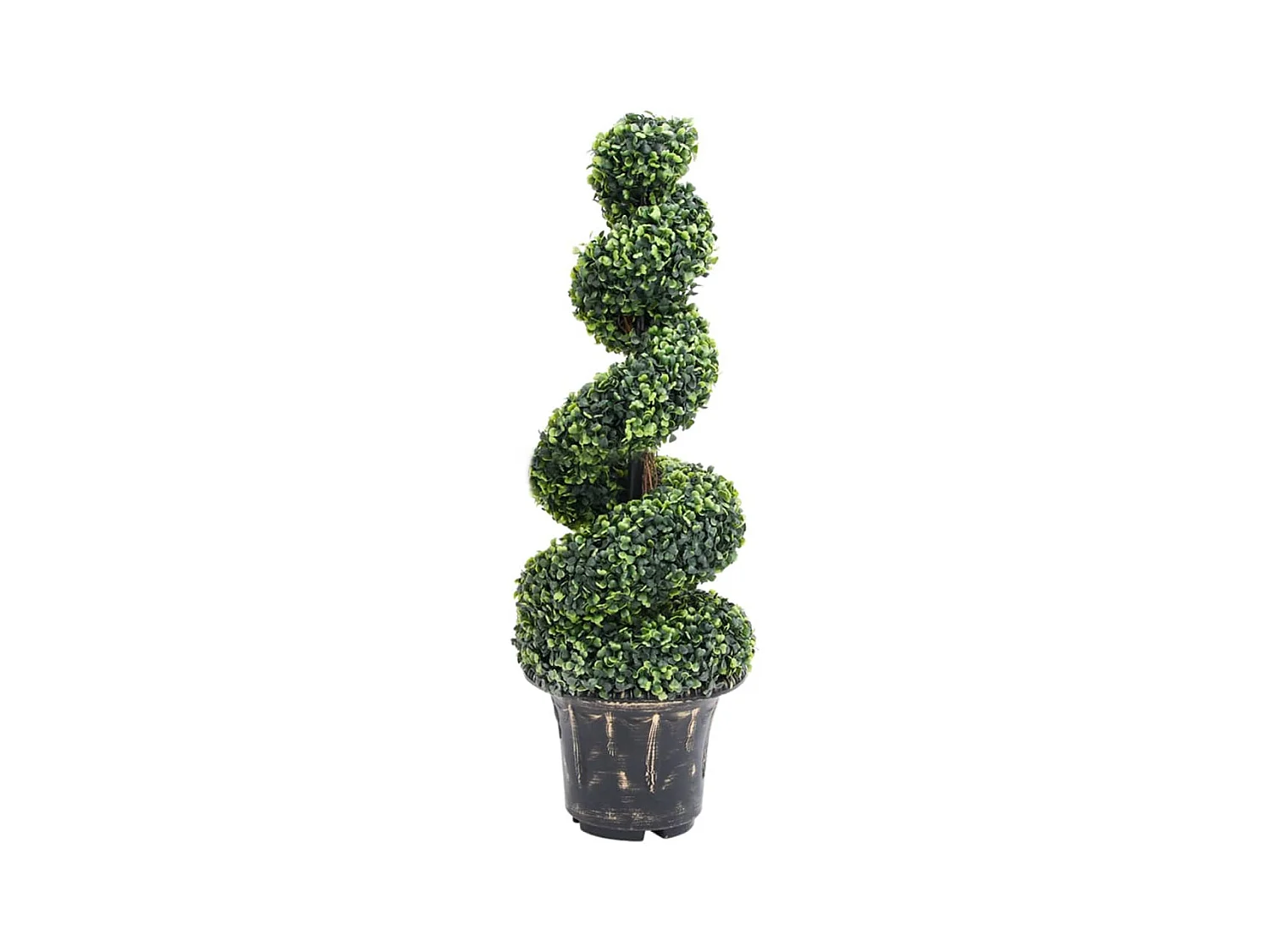 Plante de buis artificiel en spirale avec pot Vert 100 cm