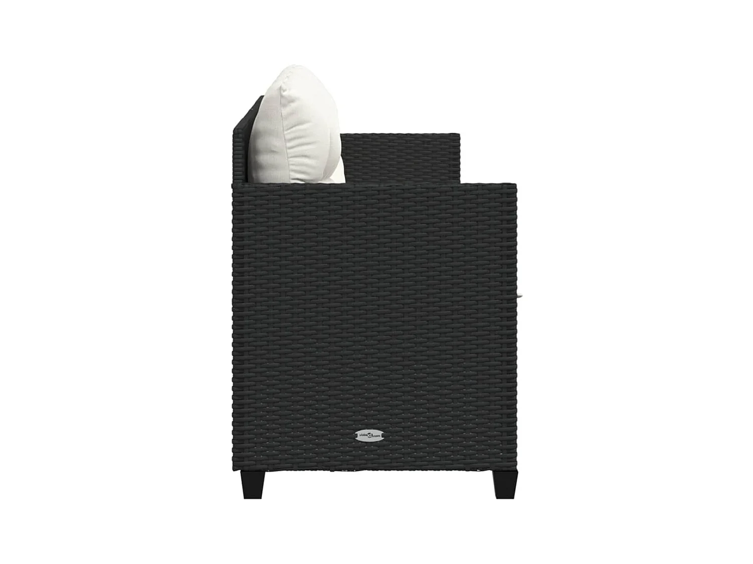 Chaise longue met zwarte kunsthars rieten kussens