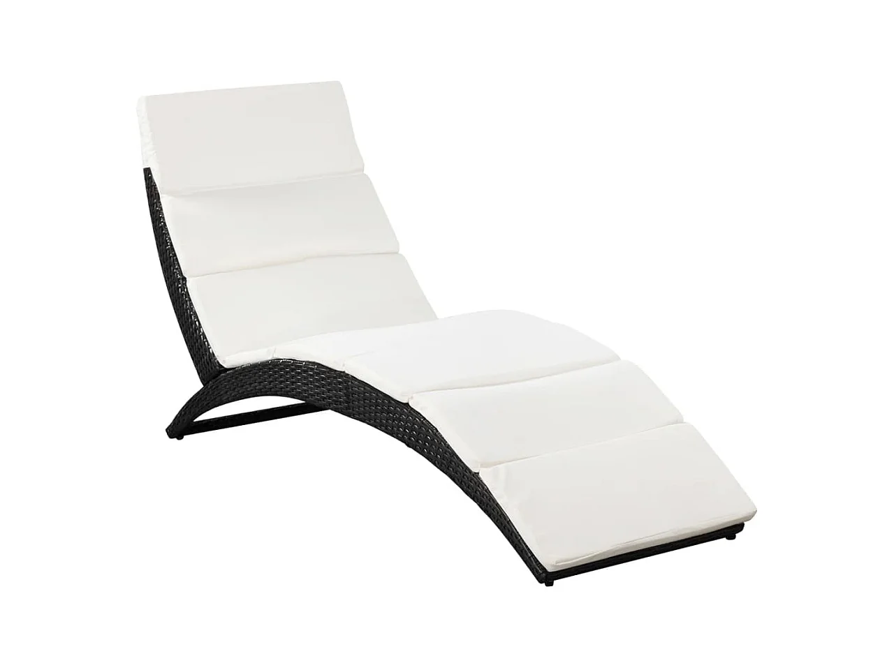 Sillón plegable con cojín de resina tejida negra