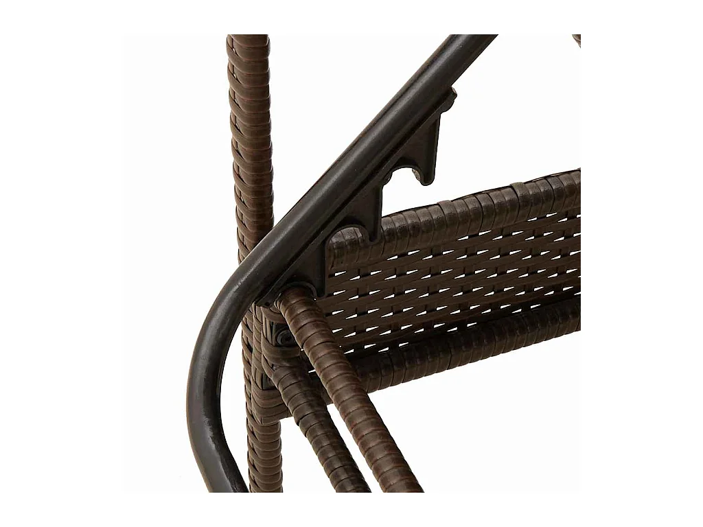 Chaise longue avec coussin marron 63x200x81 cm en poly rotin