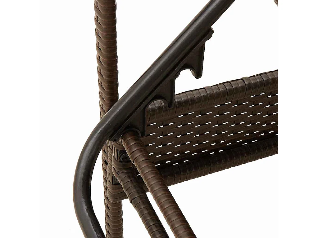 Chaise longue avec coussin marron 63x200x81 cm en poly rotin