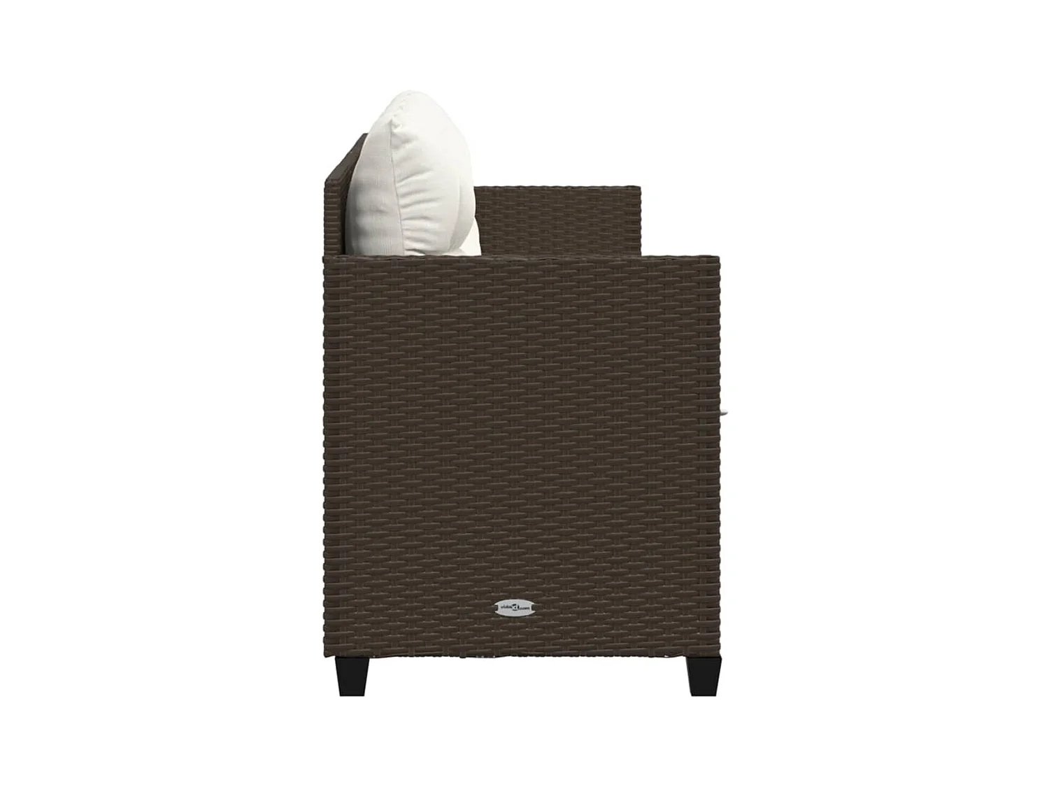 Chaise longue met bruine kunsthars rieten kussens