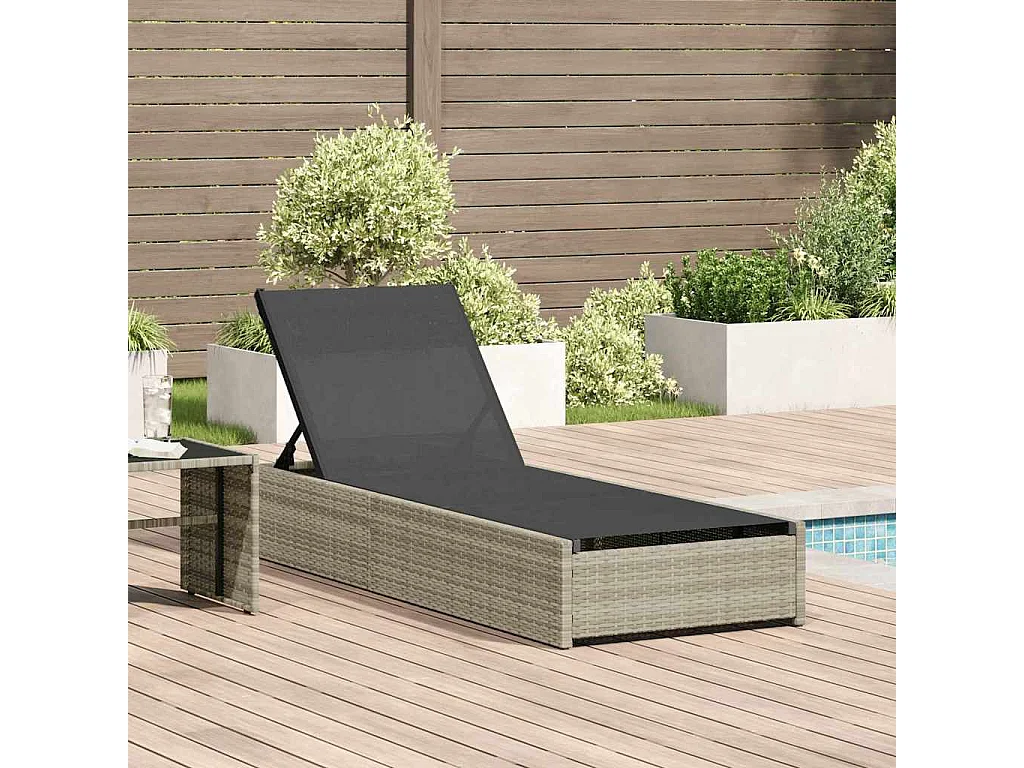 Transat Beige 60 x 200 x 27 cm en polyrotin.