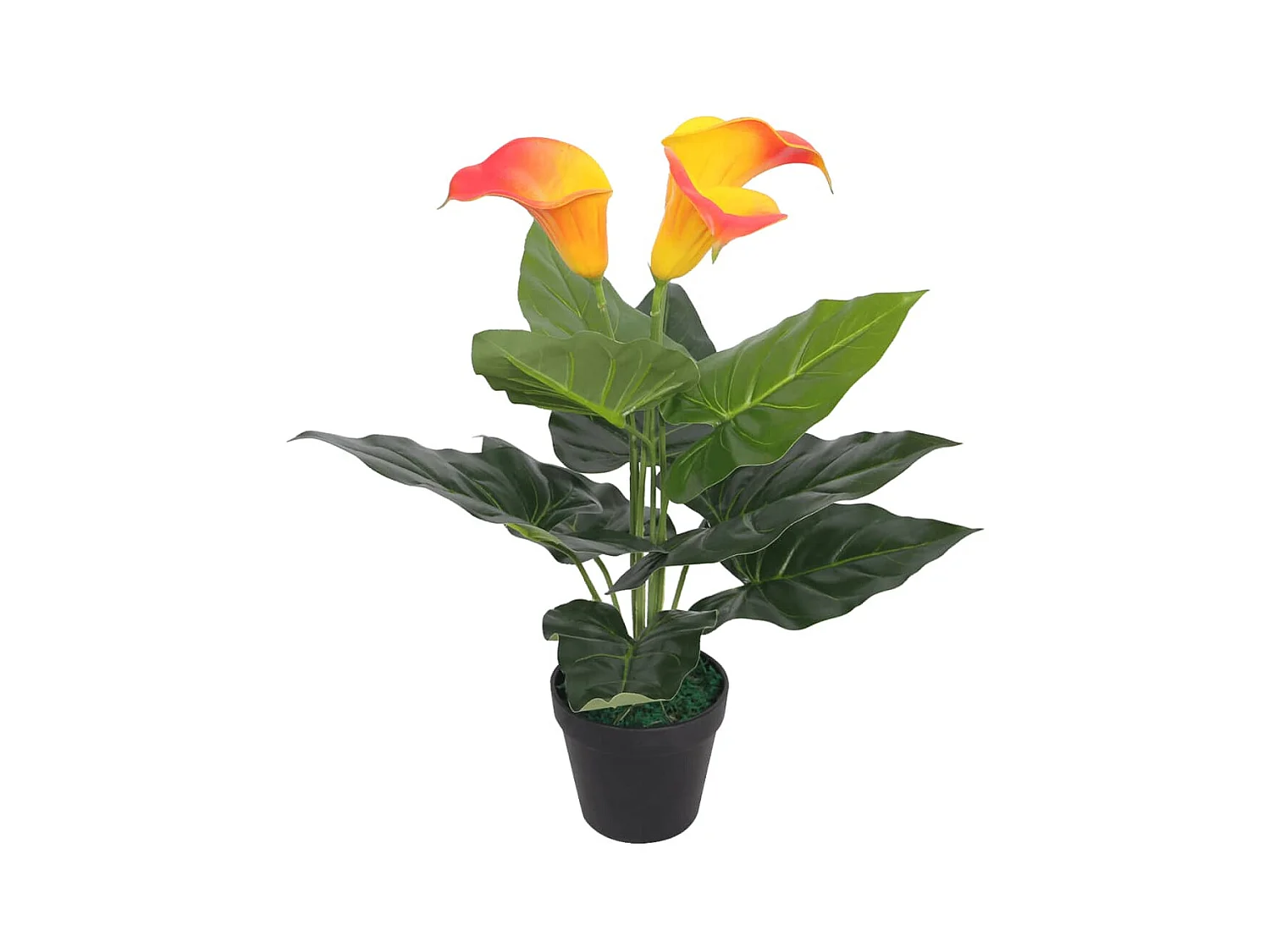 Pianta artificiale con vaso Calla Lily 45 cm Rosso e Giallo