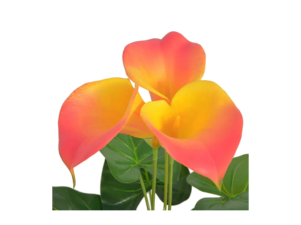 Pianta artificiale con vaso Calla Lily 45 cm Rosso e Giallo