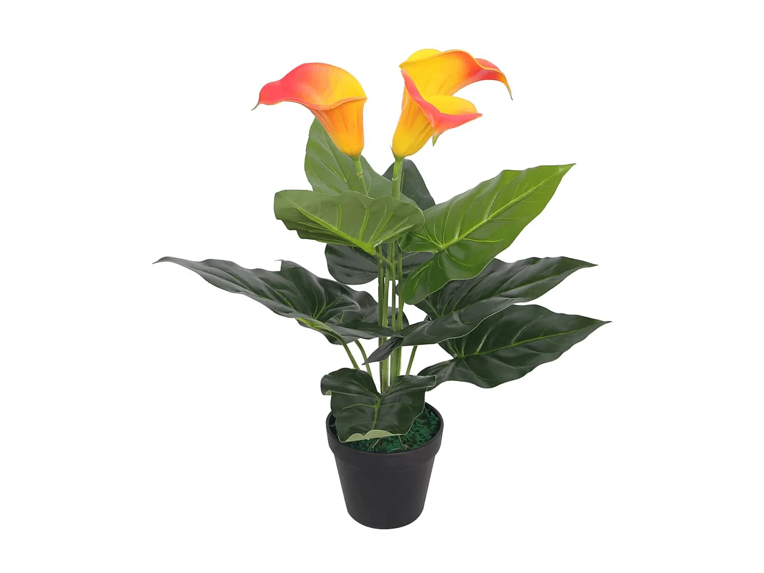 Kunstplant met pot Calla Lelie 45 cm Rood en Geel