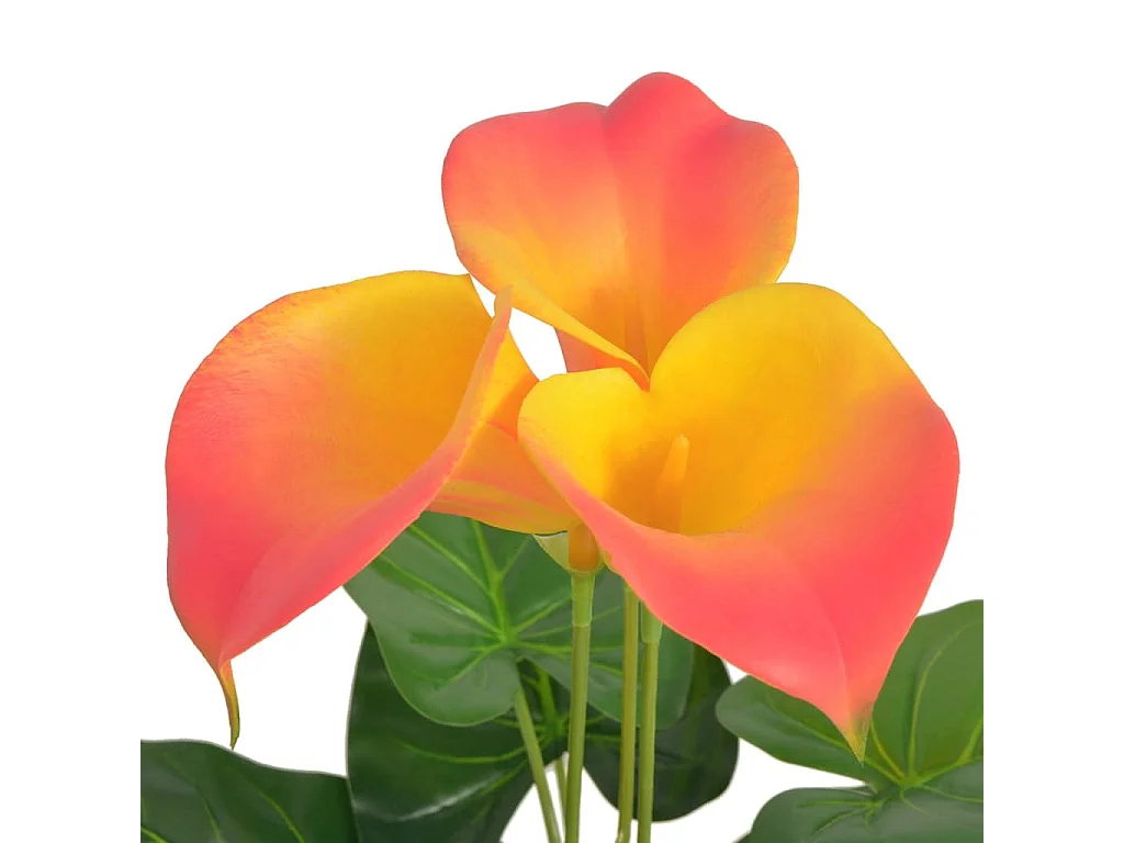 Kunstplant met pot Calla Lelie 45 cm Rood en Geel