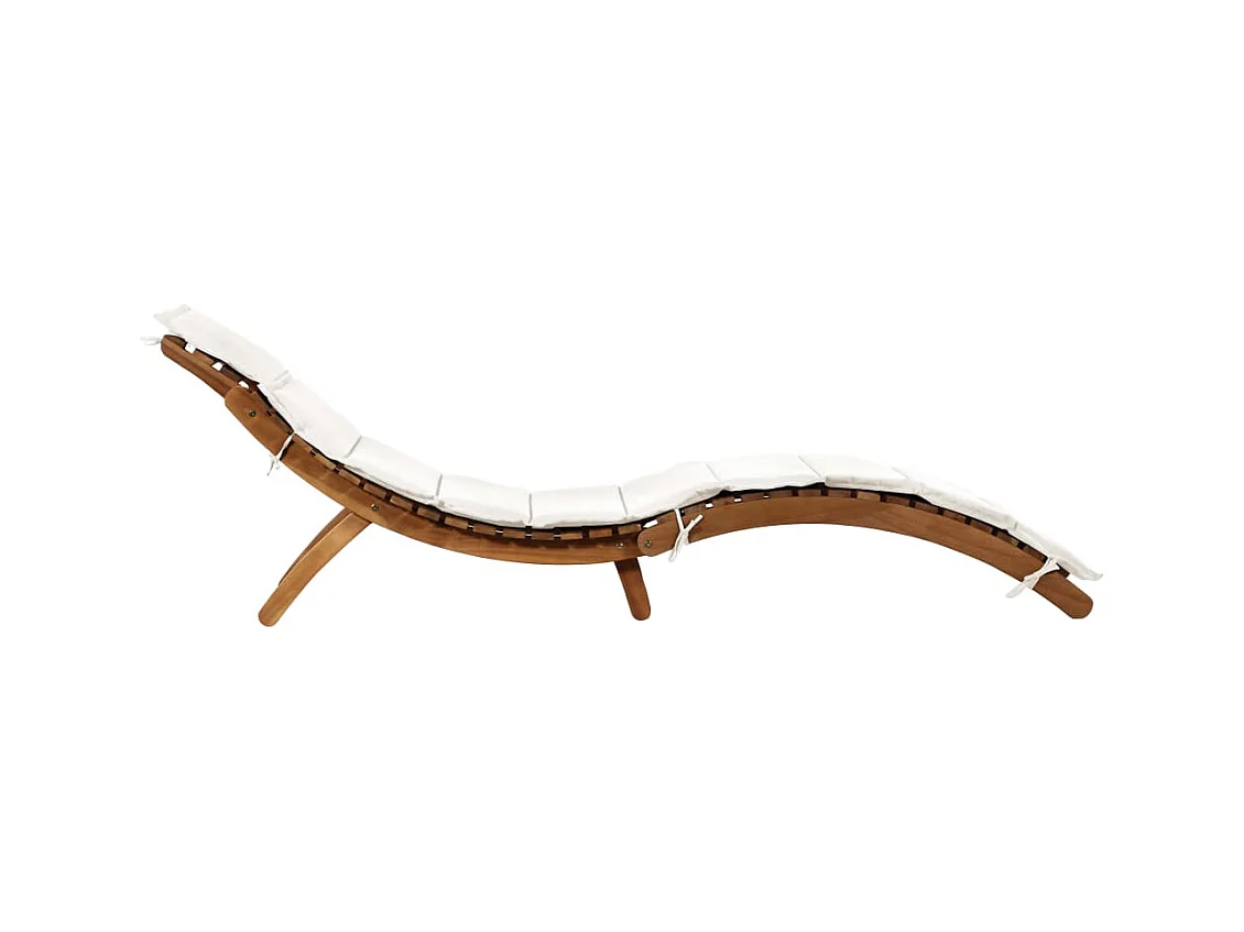 lettini prendisole e cuscini in legno massello di acacia bianco crema