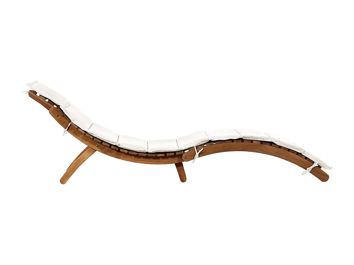 lettini prendisole e cuscini in legno massello di acacia bianco crema