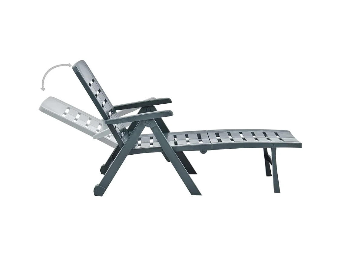 Groene plastic opvouwbare loungestoel