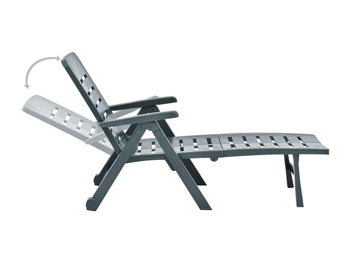 Sillón plegable de plástico verde