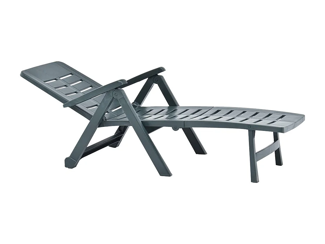 Sillón plegable de plástico verde