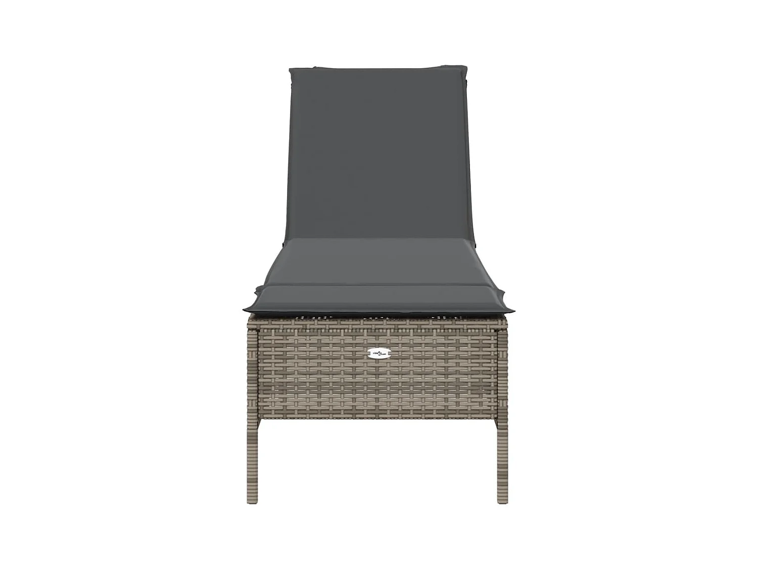 Chaise longue con cojín de mimbre de resina gris