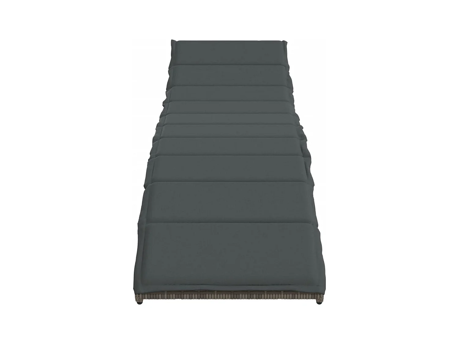 Chaise longue met grijs kussen 55x199x50 cm geweven hars