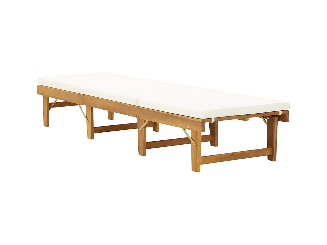 Opvouwbare loungestoel met kussen Massief acaciahout