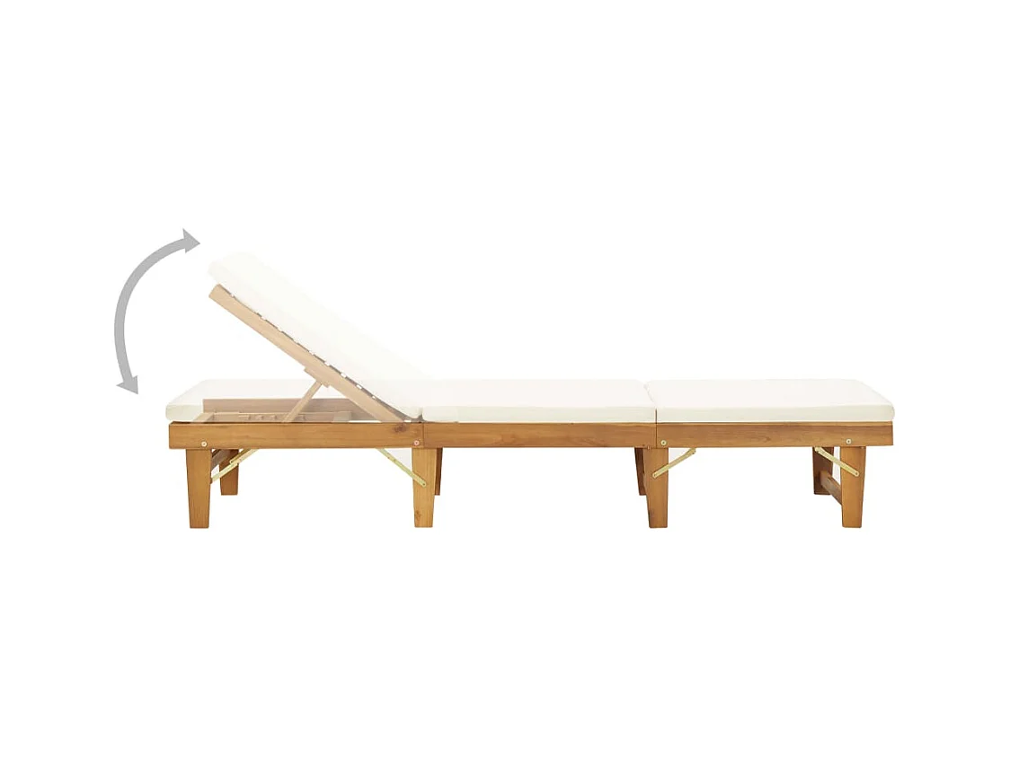 Opvouwbare loungestoel met kussen Massief acaciahout