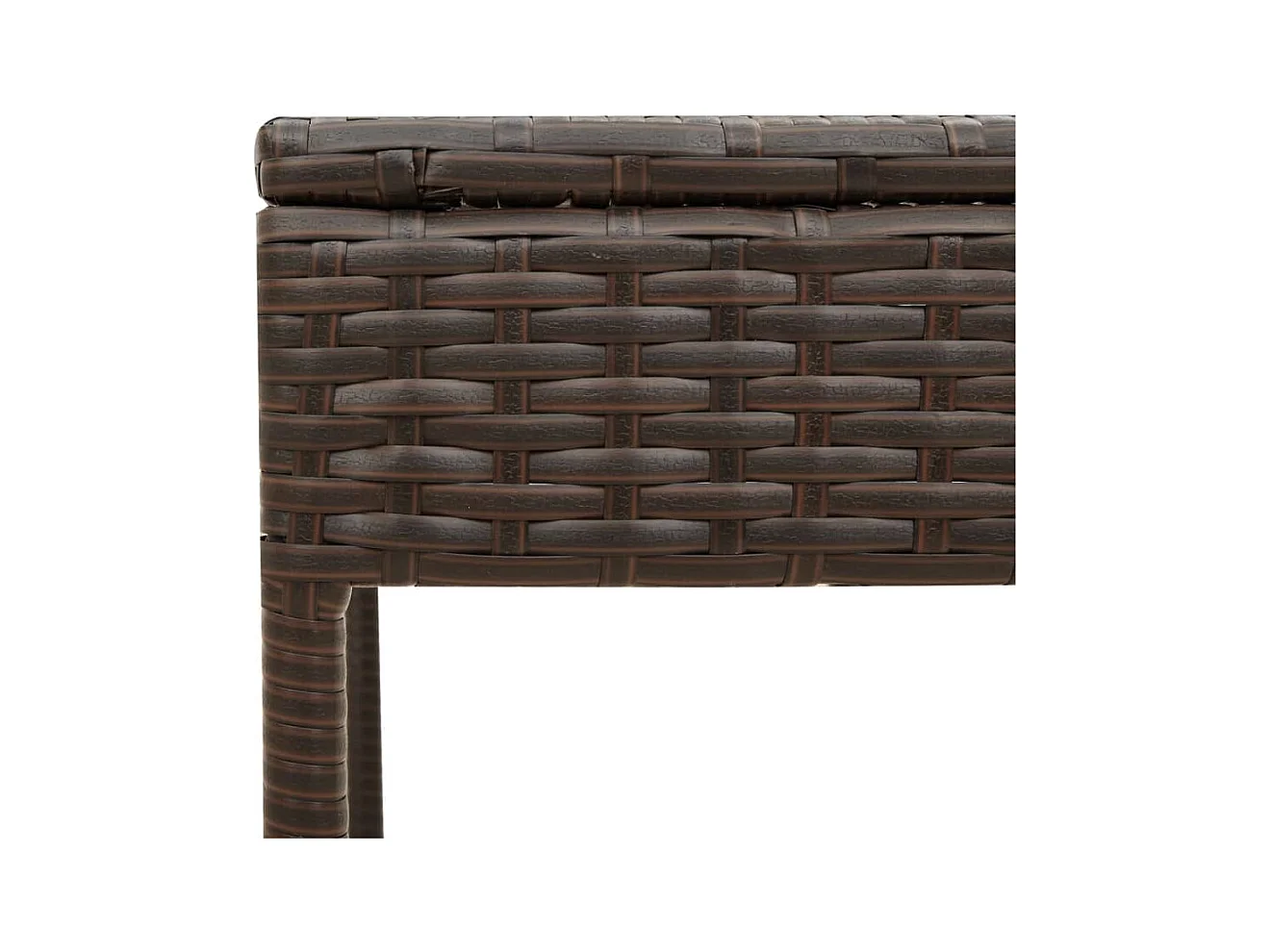 Chaise longue con mesa y cojín de resina tejida marrón