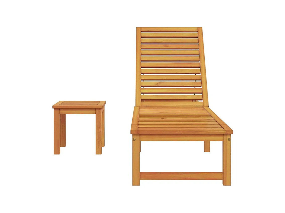 Enkele ligstoel bruin 53 x 202 x 89 cm massief acaciahout