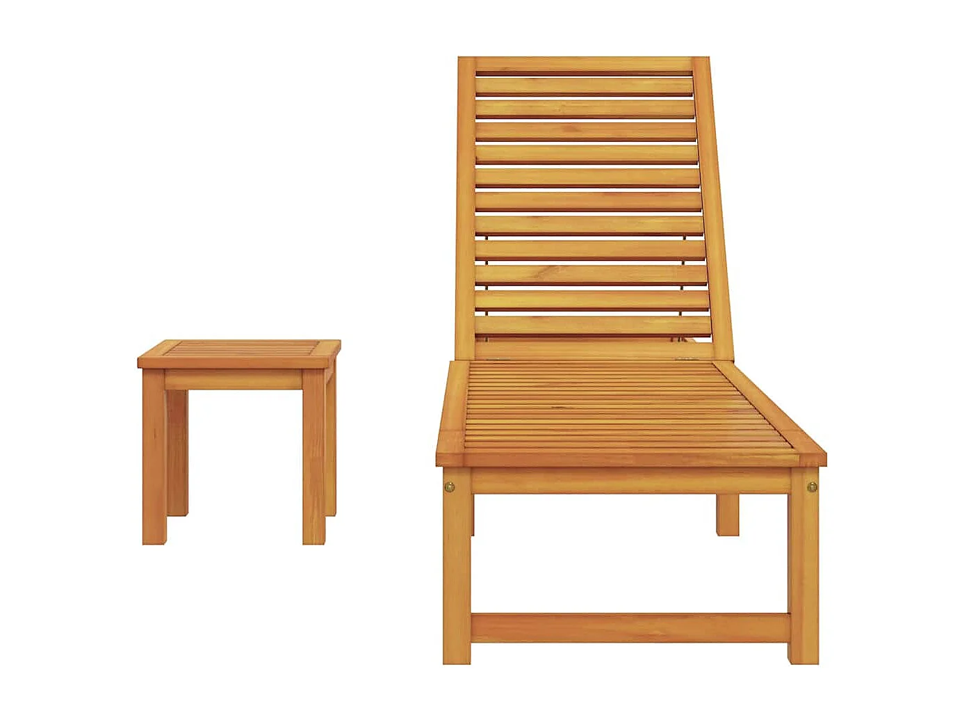 Transat 1-personne Marron 53 x 202 x 89cm Bois d'acacia massif