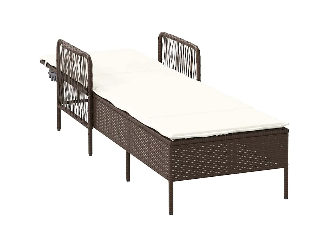 Poltrona relax con cuscino, marrone, in polyrattan