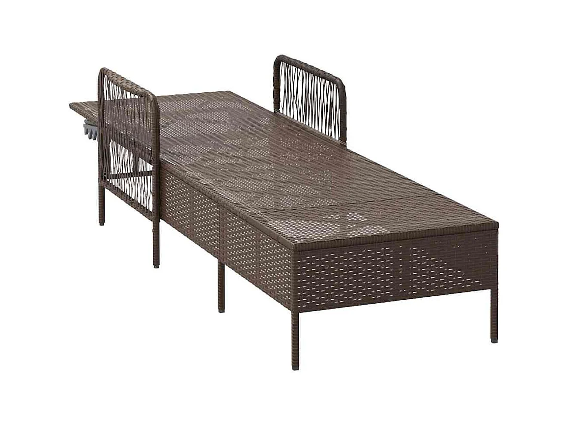 Poltrona relax con cuscino, marrone, in polyrattan