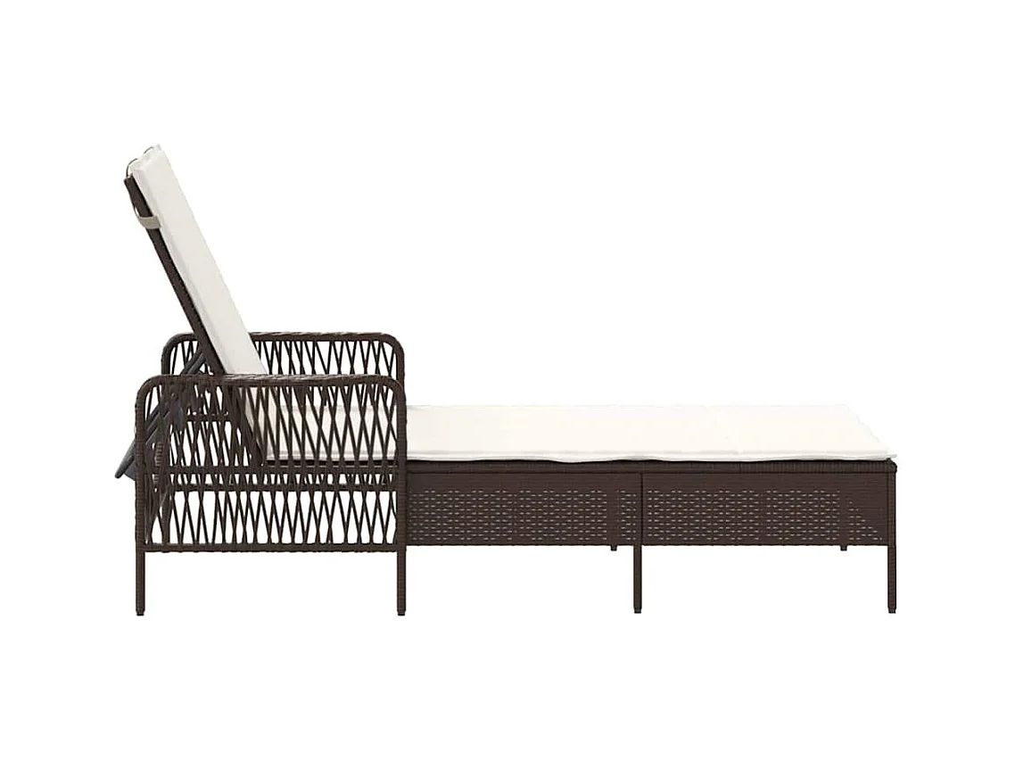 Poltrona relax con cuscino, marrone, in polyrattan