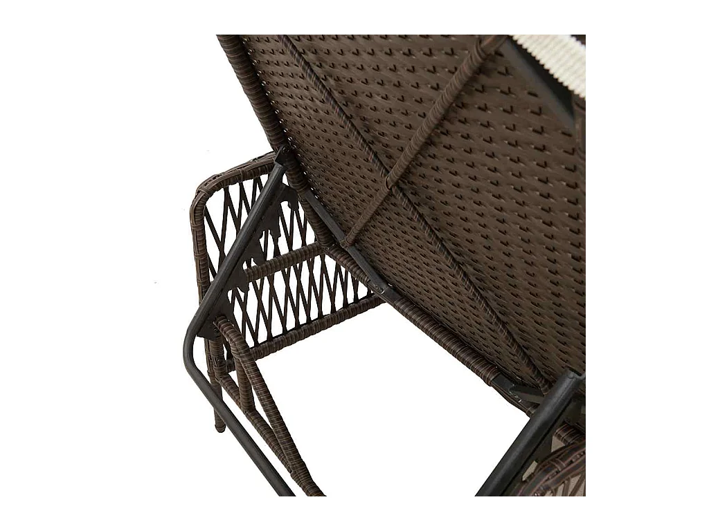 Poltrona relax con cuscino, marrone, in polyrattan